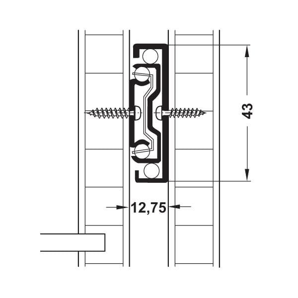 Hafele Bilyalı Teleskopik Ray  43mmx50cm