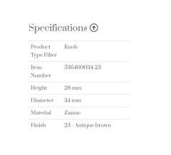 Furnipart Kulp Classic 034mm Antik Brown