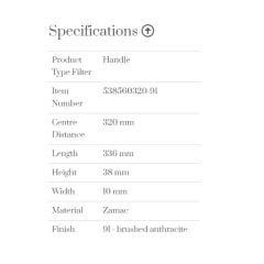 Furnipart Kulp Vısta 320mm Antrasit (m)