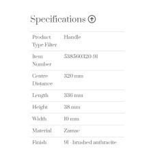 Furnipart Kulp Vısta 320mm Antrasit (m)