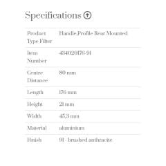 Furnipart Kulp Edge Filigre 176mm Antrasit