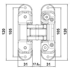 Hafele 120mm Gizli Menteşe Mat Siyah 60Kg