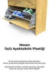 Mesan Ayakkabılık 3'Lü Plastik Beyaz (Sağ-Sol) (0024)
