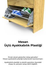 Mesan Ayakkabılık 3'Lü Plastik Beyaz (Sağ-Sol) (0024)