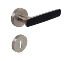 Croma Kapı Kolu Sera Yuvarlak Rozetli Yale Satine-Siyah