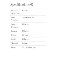 Furnipart Kulp Metro 160mm Fırçalı Altın (m)