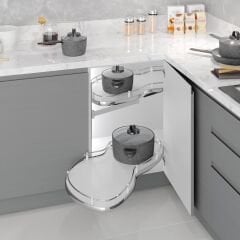 Starax Döner Tablalı Kör Köşe 50'Lik Modül Sol Krom