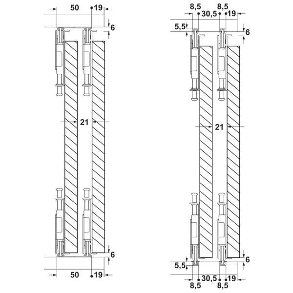 Hafele Jumbo 80 Alt Ray Ham 2.5m