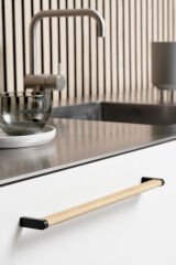 Furnipart Kulp Crossing 160mm Cilalı Ahşap- Mat Siyah (s)