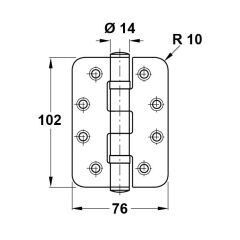 Hafele Bilyalı Oval Paslanmaz Menteşe 10cm