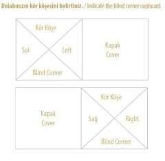 Çağdaş Kör Köşe 45cm Sağ Fasulye