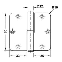 Hafele Paslanmaz  Yaprak Menteşe 80x82mm Sol