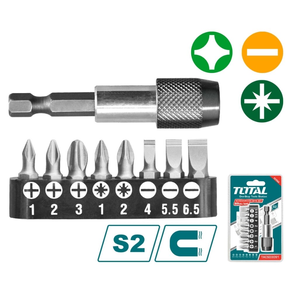 Total 9 Parça Bits Uç Seti