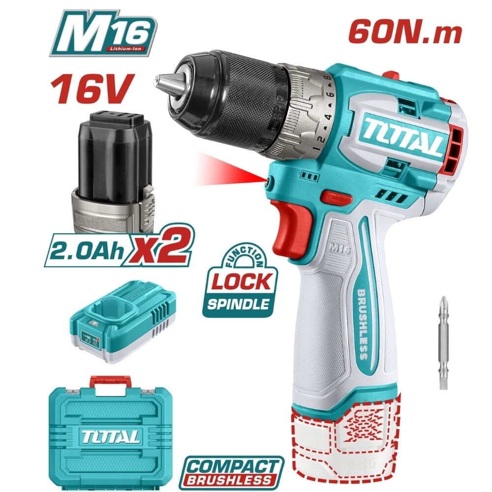 Total Kömürsüz Akülü Matkap 16V (16682)