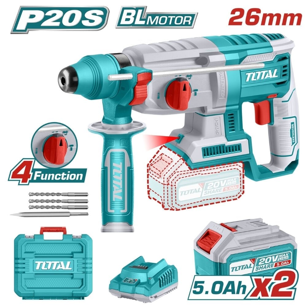 Total Akülü Kırıcı Delici Matkabı 5Amp