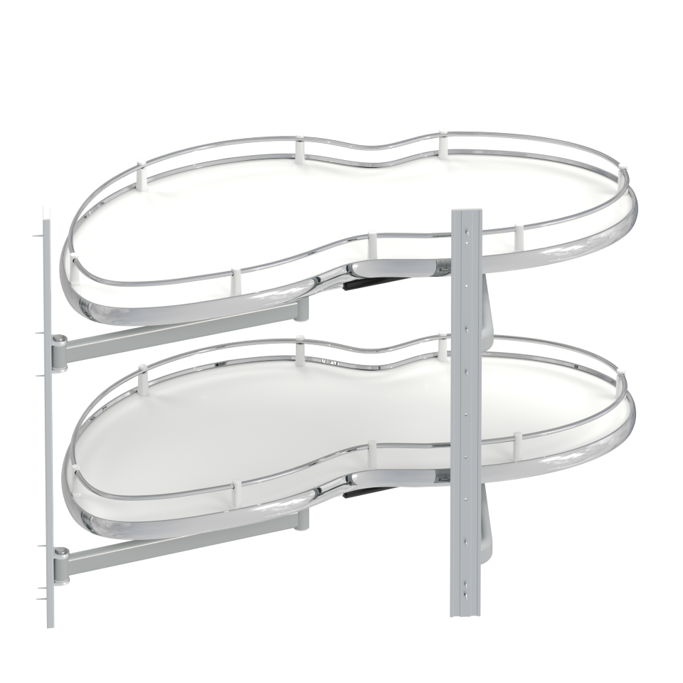 Starax Döner Tablalı Kör Köşe 45'Lik Modül Sağ Krom