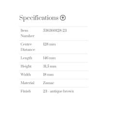 Furnipart Kulp Mercury 128mm Antik Brown