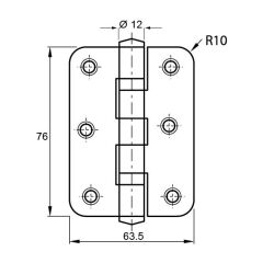 Hafele Paslanmaz Oval Yaprak Menteşe  201 76x64x2.5mm