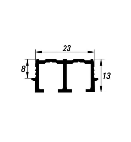 Alüminyum Üst Ray İkili 3m(7600 Mekanizma Rayı)