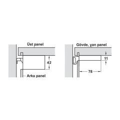 Hafele Sc 4  Dolap Askı Elemanı Galvanizli Vidalı Sol