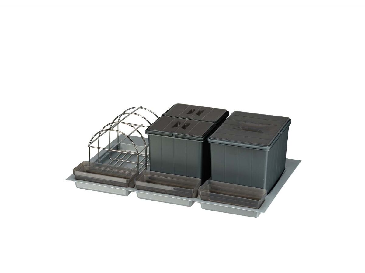 Çöp Kovası Çek. İçi Taşıyıcı Ünite Manuel 800mm 16+16+32Lt Antrasit