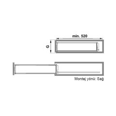 Bonus Şişelik Frenli Teleskopik Raylı 45cm En:150mm Gümüş Gri