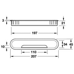 Hafele Elto Kablo Kanalı Oval Plastik 200mm Siyah