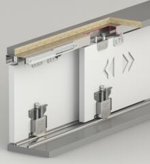 Sürgü Kapak Sistemi Çift Yöne Frenli 75kg  Raylı Set 3m