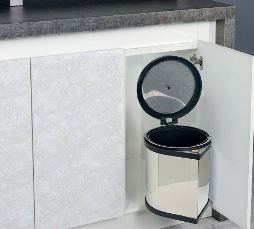Çöp Kovası Smart 11lt Krom-Siyah