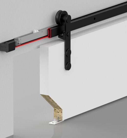 Sürgü Kapı Sistemi Üsten Askılı 2m Frenli  Siyah