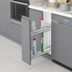 Starax Deterj.Ahşap Tablalı Çift Açılım 20'Lik Modül Sağ Krom