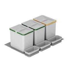 Starax Çöp Kovası Çek. İçi Oto.12+12+12+1+1+1Lt 80'Lik Modül Gri