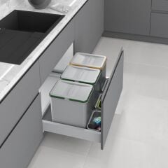 Starax Çöp Kovası Çek. İçi Oto.12+12+12+1+1+1Lt 80'Lik Modül Gri