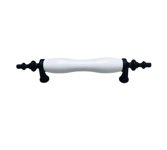 Kulp 160mm Plastik Boğumlu Mat Siyah-Beyaz