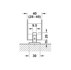 Hafele  Üst Taşıyıcı Ray 3mt