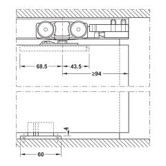 Hafele Slıdo 60-O Kayar Kapı Mekanizma(940.60.007)
