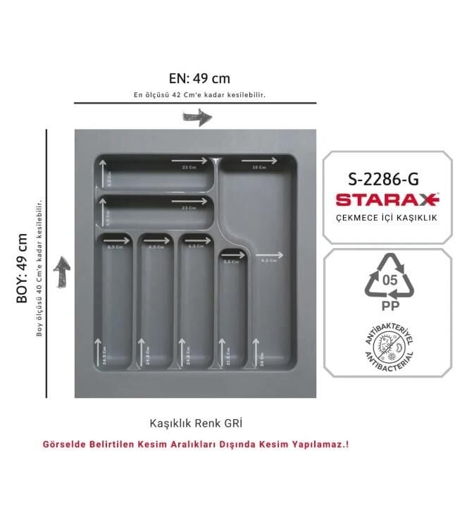 Starax Kaşıklık  55'Lik Modül Gri