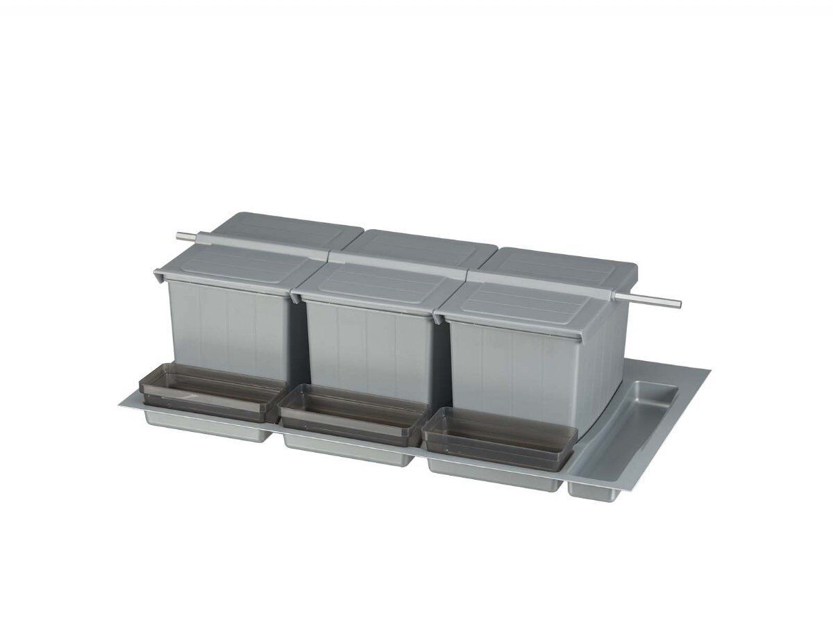 Çöp Kovası Çek. İçi Taşıyıcı Ünite 900mm 16+7,5+7,5+16Lt Metalik Gri