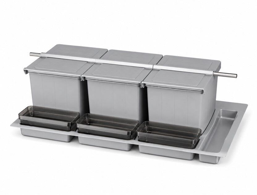 Çöp Kovası Çek. İçi Taşıyıcı Ünite 900mm 16+7,5+7,5+16Lt Metalik Gri