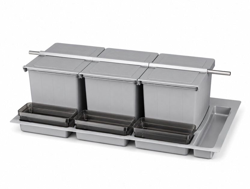Çöp Kovası Çek. İçi Taşıyıcı Ünite 900mm 16+7,5+7,5+16Lt Metalik Gri
