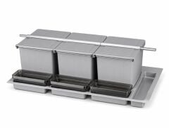 Çöp Kovası Çek. İçi Taşıyıcı Ünite 900mm 16+7,5+7,5+16Lt Metalik Gri
