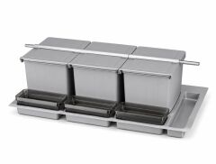 Çöp Kovası Çek. İçi Taşıyıcı Ünite 900mm 16+7,5+7,5+16Lt Metalik Gri