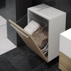 Starax Kapağa Bağlı Çamaşır Sepeti 45'Lik Modül Krom