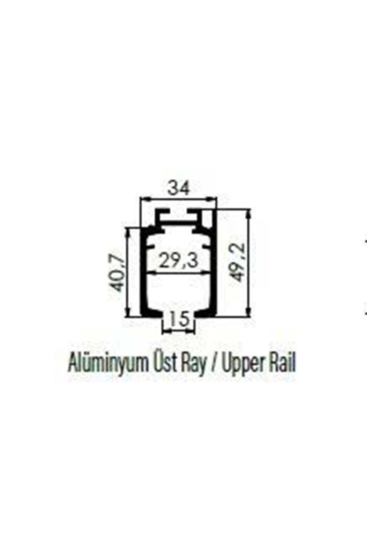 Lucido Alüminyum Üst Ray (L-2122 Mekanizma)