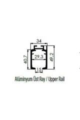 Lucido Alüminyum Üst Ray (L-2122 Mekanizma)