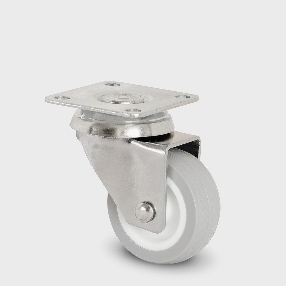 Tablalı Pvc Teker Çift Bilyalı Gri Q:50 H:70