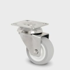 Tablalı Pvc Teker Çift Bilyalı Gri Q:50 H:70