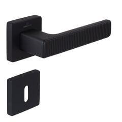 Zipline Root Kapı Kolu Mat Siyah Kare Rozetli Oda