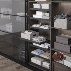 Starax Tls.Raylı Ahşap Raf 90'Lık Modül Antrasit