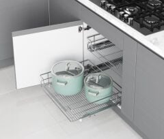 Starax Çek. Sep.Bağımsız Çift Açılım Fr.45'Lik Modül Krom